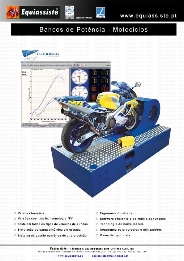 Bancos de potência para motas e motociclos